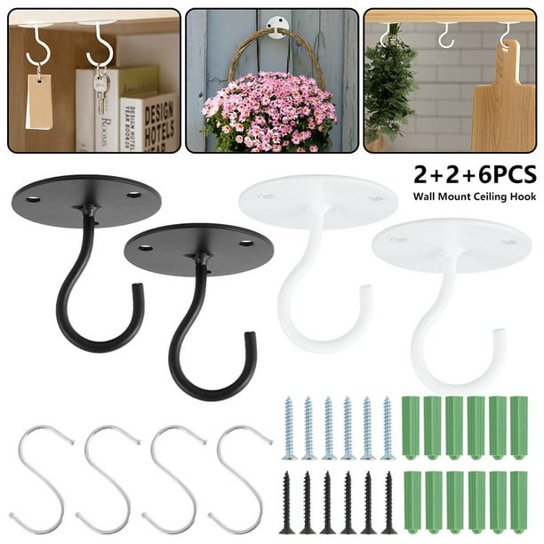 Four Pack Ceiling Hooks Metal Wall Mounted Ceiling Hooks for Hanging Plants 